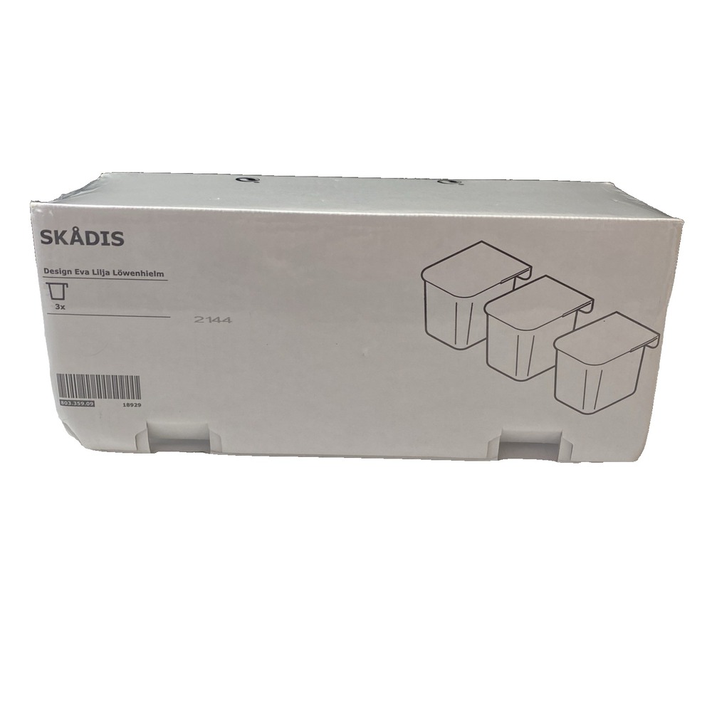 IKEA Skadis Container With Lid‎ White 3 Pack Pegboard Organizer New
